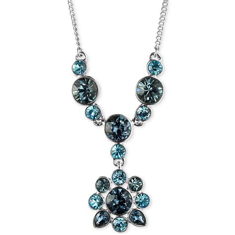 givenchy swarovski pendant necklace|Givenchy blue crystal necklace.